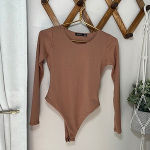 Boohoo Long Sleeve Thong Compression Body Suit